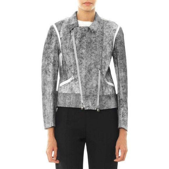 3.1 Phillip Lim Lamb Skin Leather Motorcycle Jacket - Picture 2 of 8